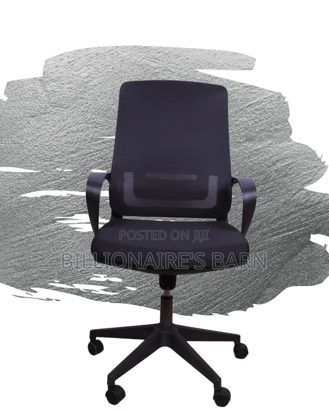 Adjustable Black Ergonomic Mesh Office Chair | Padded Armrests