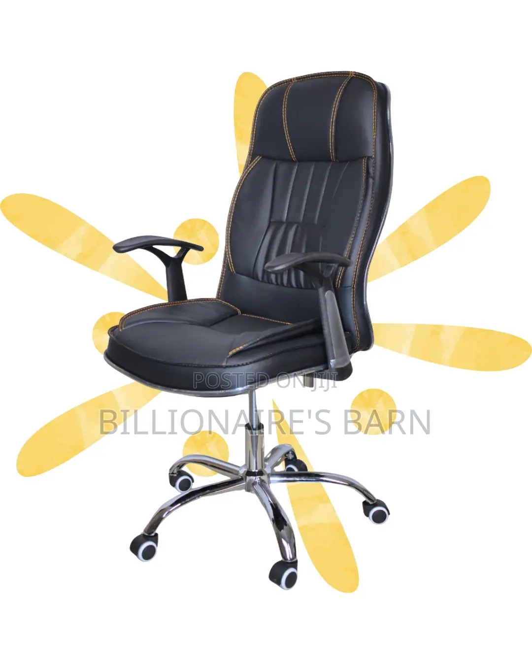 Executive Leather Office Chair | Modern Nylon Castors