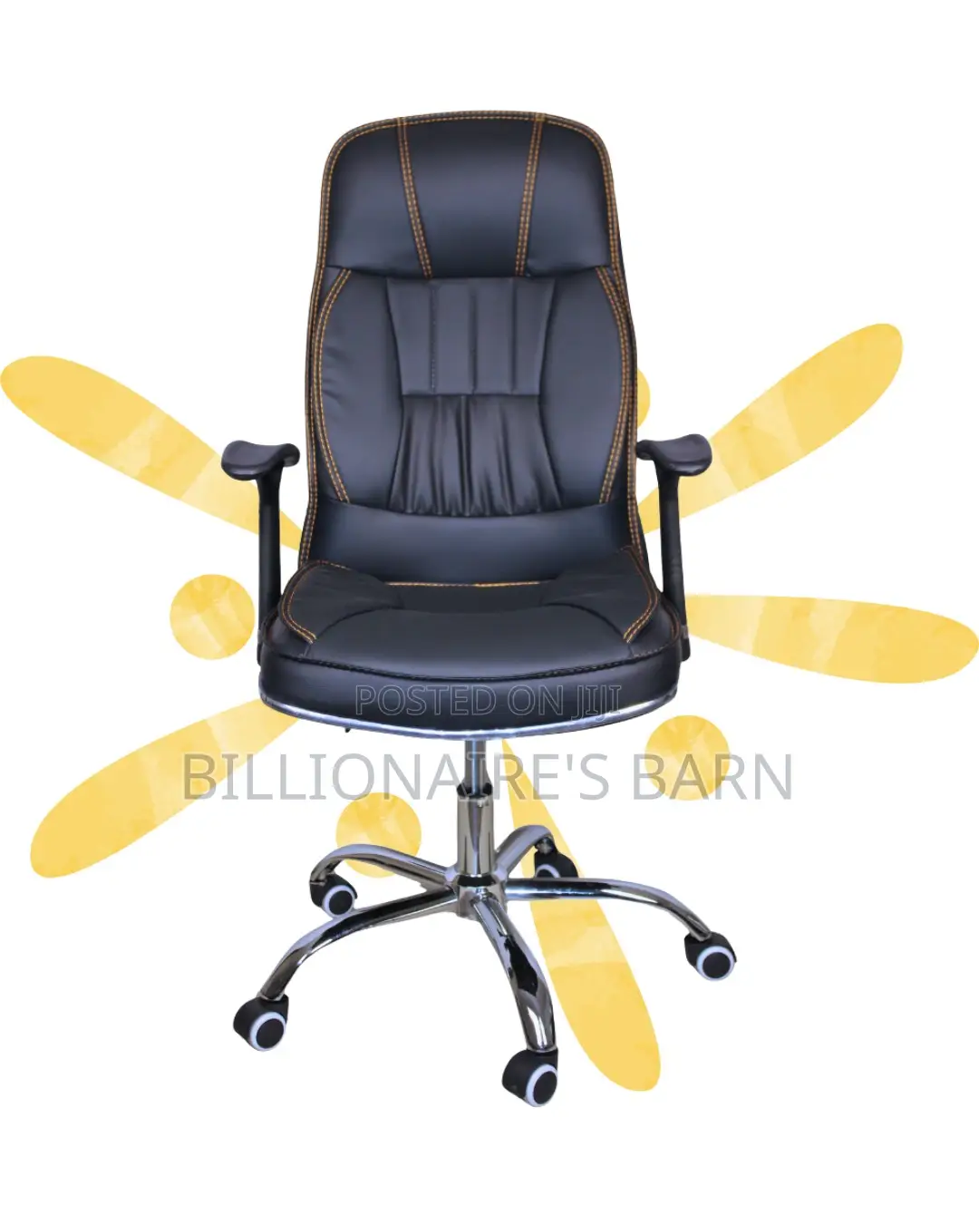 Executive Leather Office Chair | Modern Nylon Castors