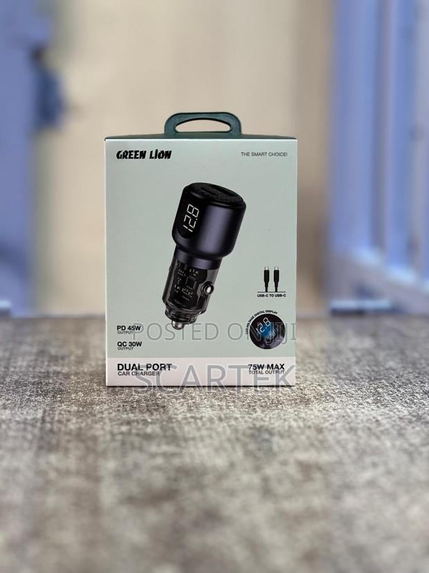 Green Lion Dual Port Car Charger 75w Max Total Output