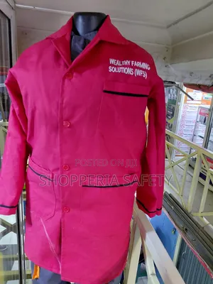 Red Dustcoat With Black Piping