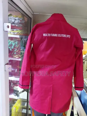 Red Dustcoat With Black Piping