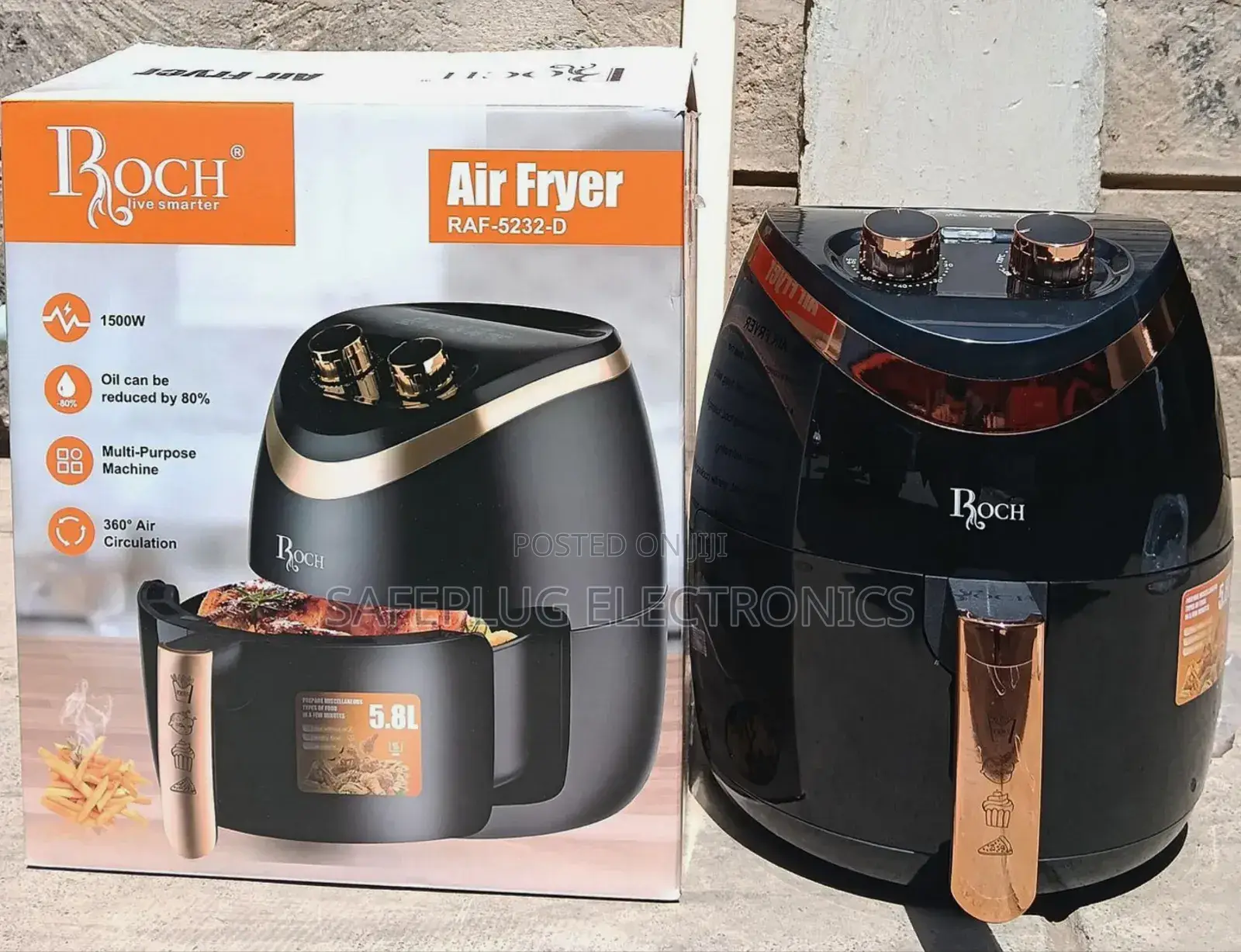 1500watts Roch Multi-Purpose Airfryer (Knob Control Settings)