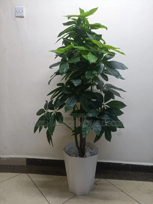 Big Artificial Mango Plant in White Planter