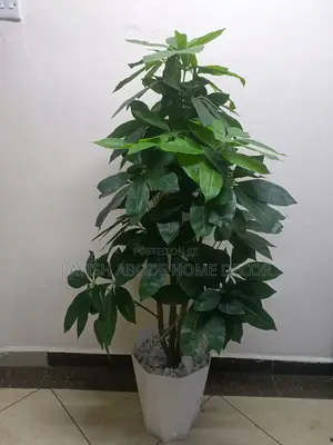 Big Artificial Mango Plant in White Planter