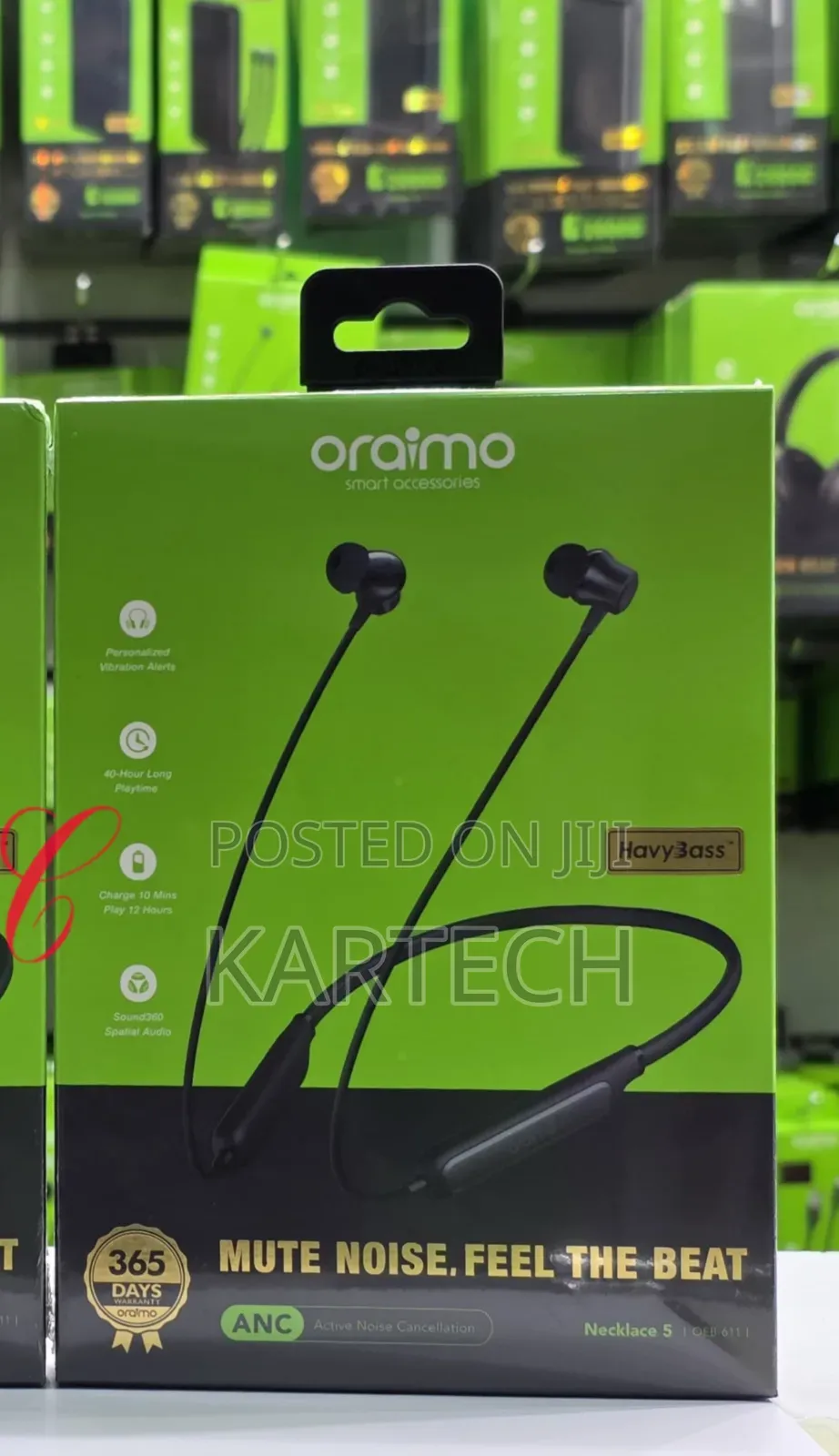 Oraimo Necklace 5 Oeb-611 Anc 40hrs Playtime Sound 360° Neckband