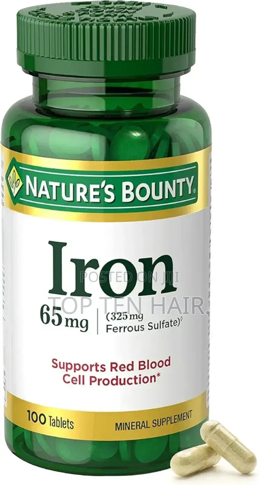 Iron Supplements By Nature's Bounty. Gluten Free. 65 Mg. 100 Softgel.