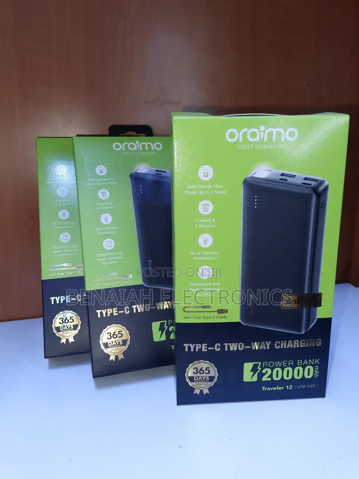 20000 Mah Oraimo Powerbank, Quick Charge Slim Design Portable