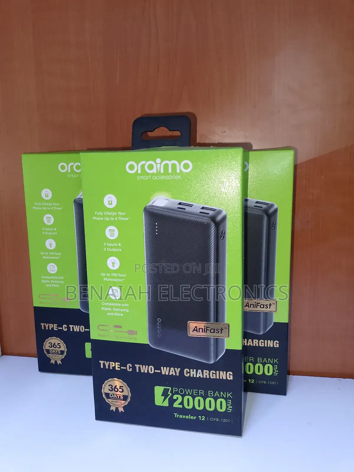20000 Mah Oraimo Powerbank, Quick Charge Slim Design Portable