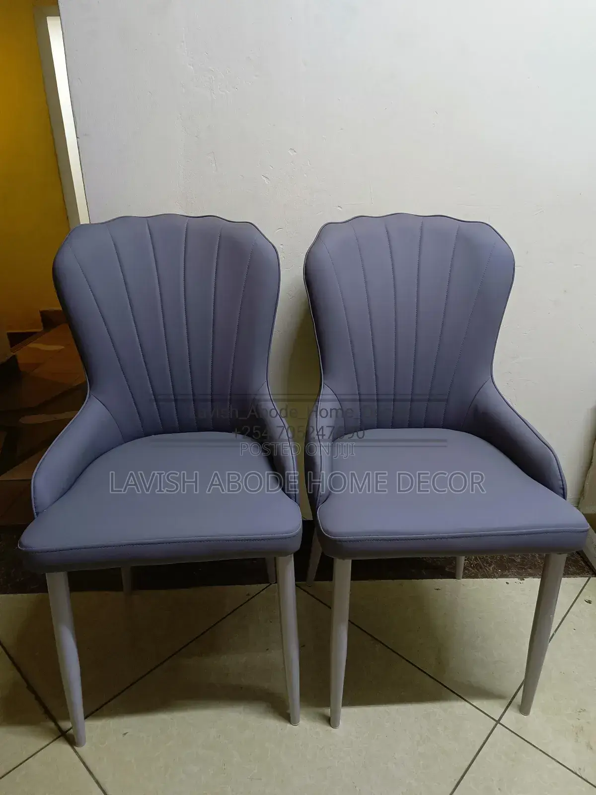 Gray Comfy Leather Dinning Chair