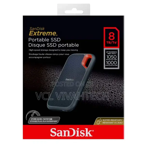 Sandisk 8tb Extreme Portable SSD - Up to 1050mb/S .