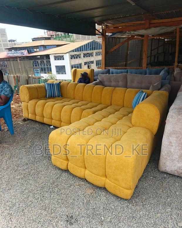 Modern Yellow 6 Seater Bubble L Seat - main view