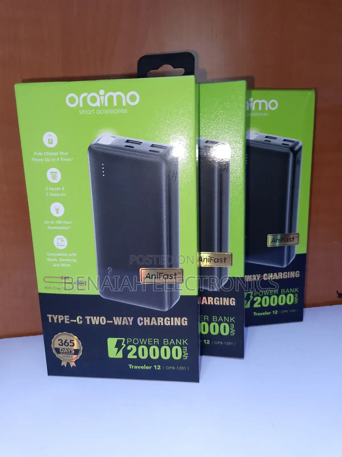 Oraimo 20000 Mah Powerbank Portable Efficient Quick Charge Powerbank