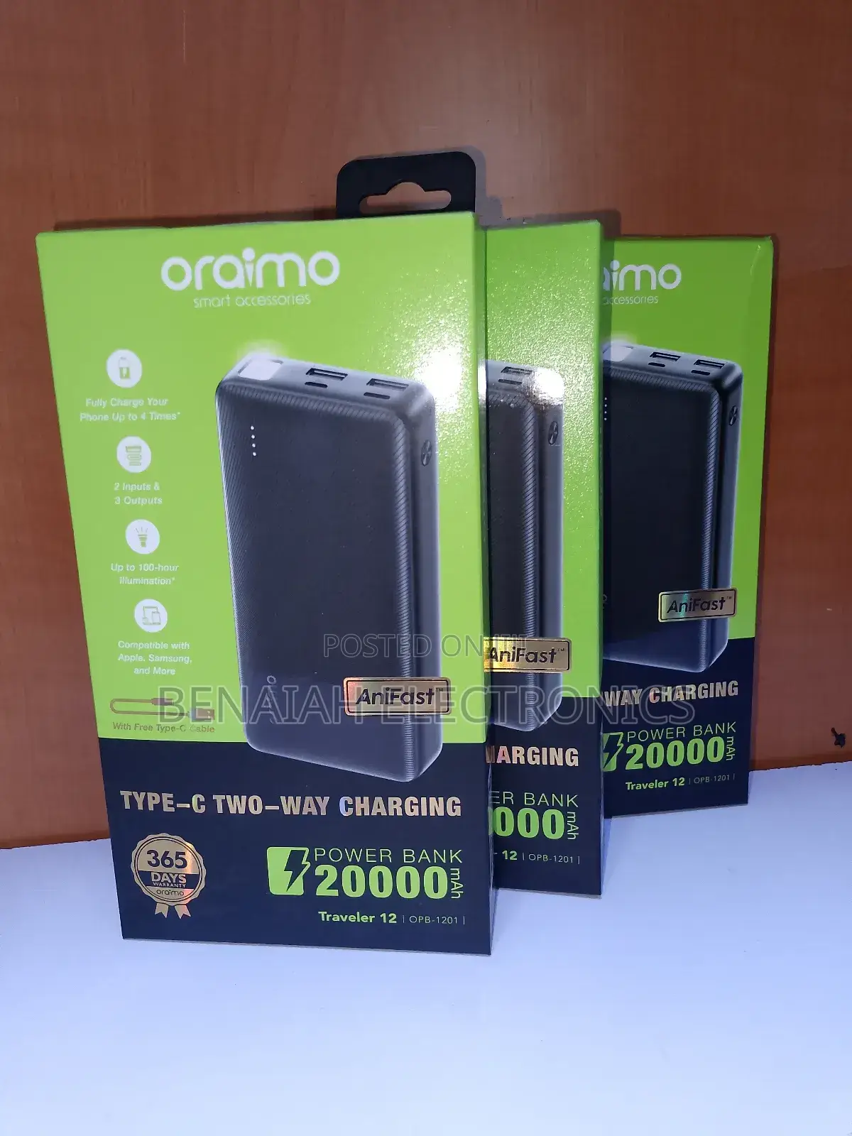 Oraimo 20000 Mah Powerbank Portable Efficient Quick Charge Powerbank