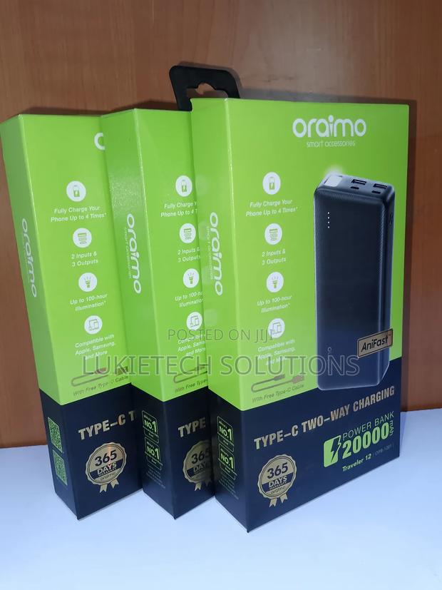 Oraimo Powerbank 20000mah, Good Reliable Powerbank With Free Cable - thumbnail 2