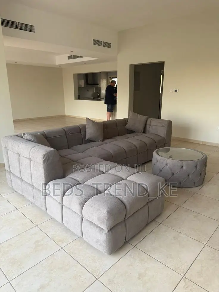 Perfect Bubble-Inspired 6 Seater L Sofa + Puff