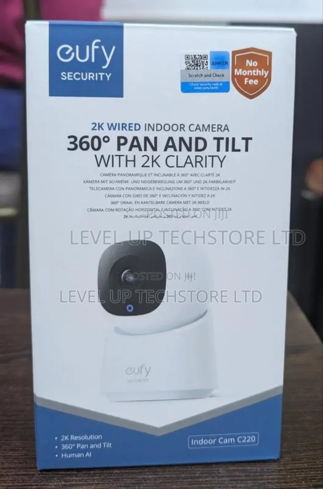 Eufy Security – Indoor Cam C220 – Wired 360 Degree Pan – White