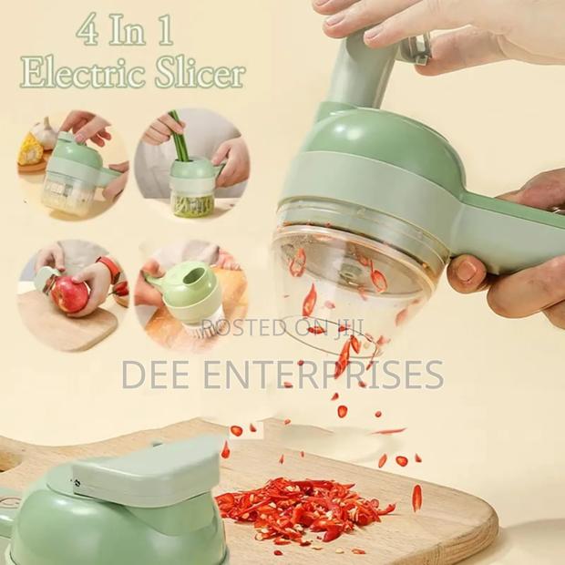 4in1 Handheld Electric Vegetable Cutter Set With Brush