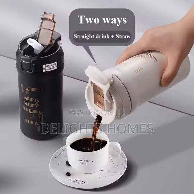 600ml (20 Oz) Loff Thermos Cup With Straw-Re