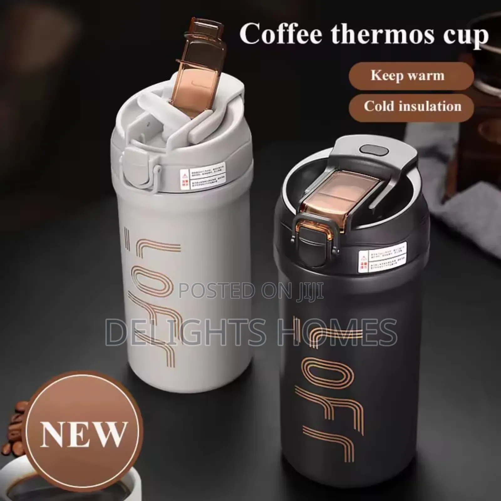 600ml (20 Oz) Loff Thermos Cup With Straw-Re