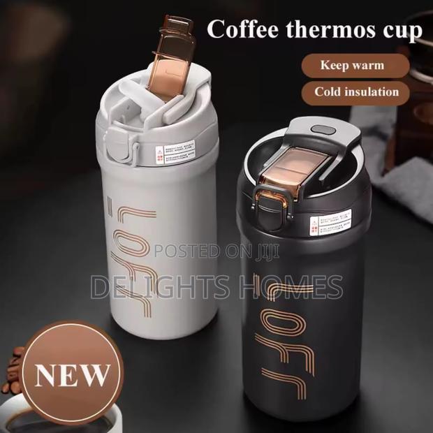 600ml (20 Oz) Loff Thermos Cup With Straw-Re - thumbnail 2