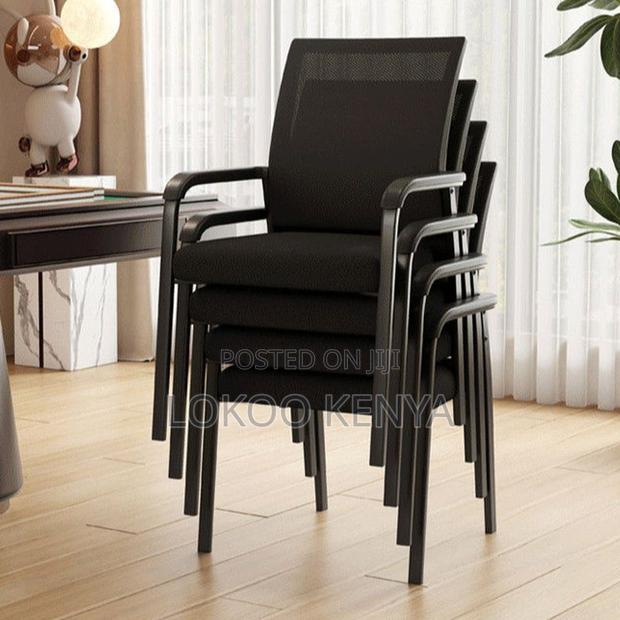 Office Chair : Black Metallic Office Chair (Visitors)