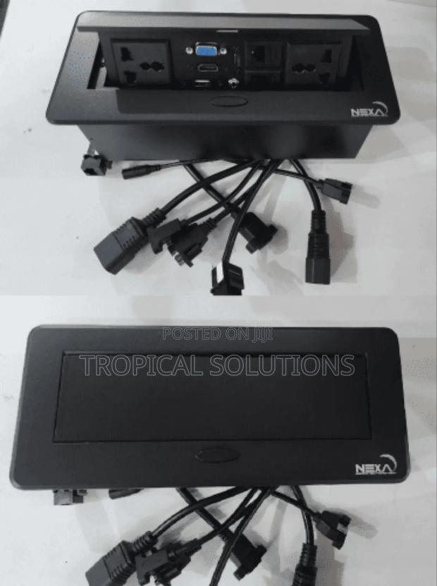 Sockets Black Pop Up Multifunction Socket With 2 Universal Sockets - main view