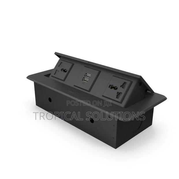 Black Flip Up Socket With 2 Universal Sockets - thumbnail 2