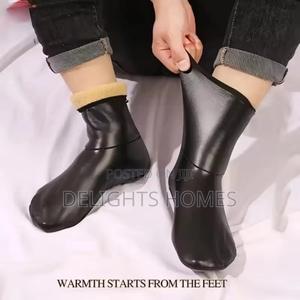 Winter Warm Leather Anti-Slip Unisex Socks-Re - main view