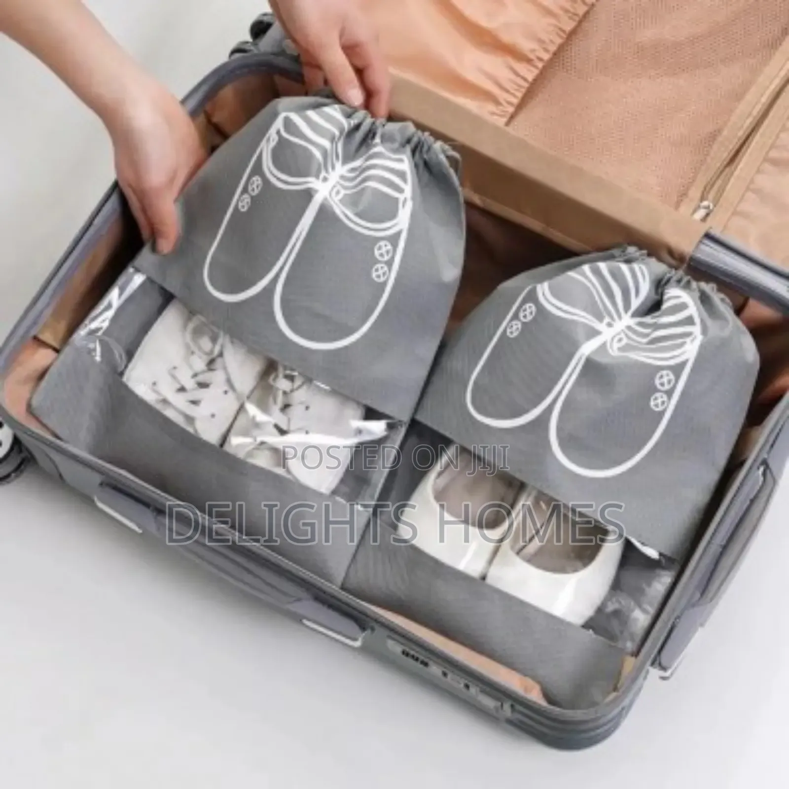 Non Woven Portable Shoe Storage Bag-Re