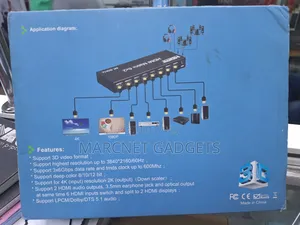  3d High Quality Hdmi Matrix 6×2. 6 Input 2 Screens With Remote