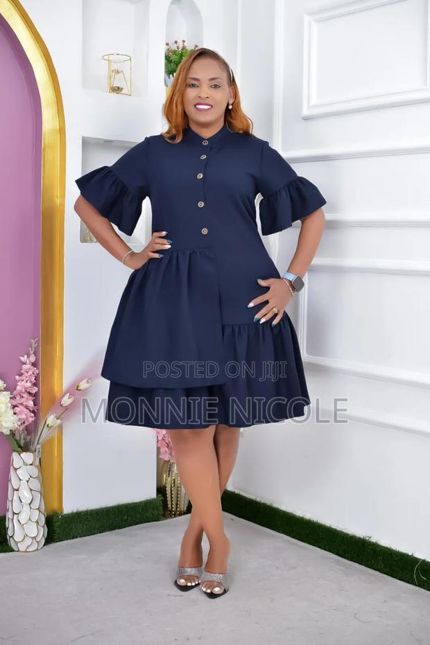 Navy Blue Shift Dress/Breastfeeding Friendly - main view