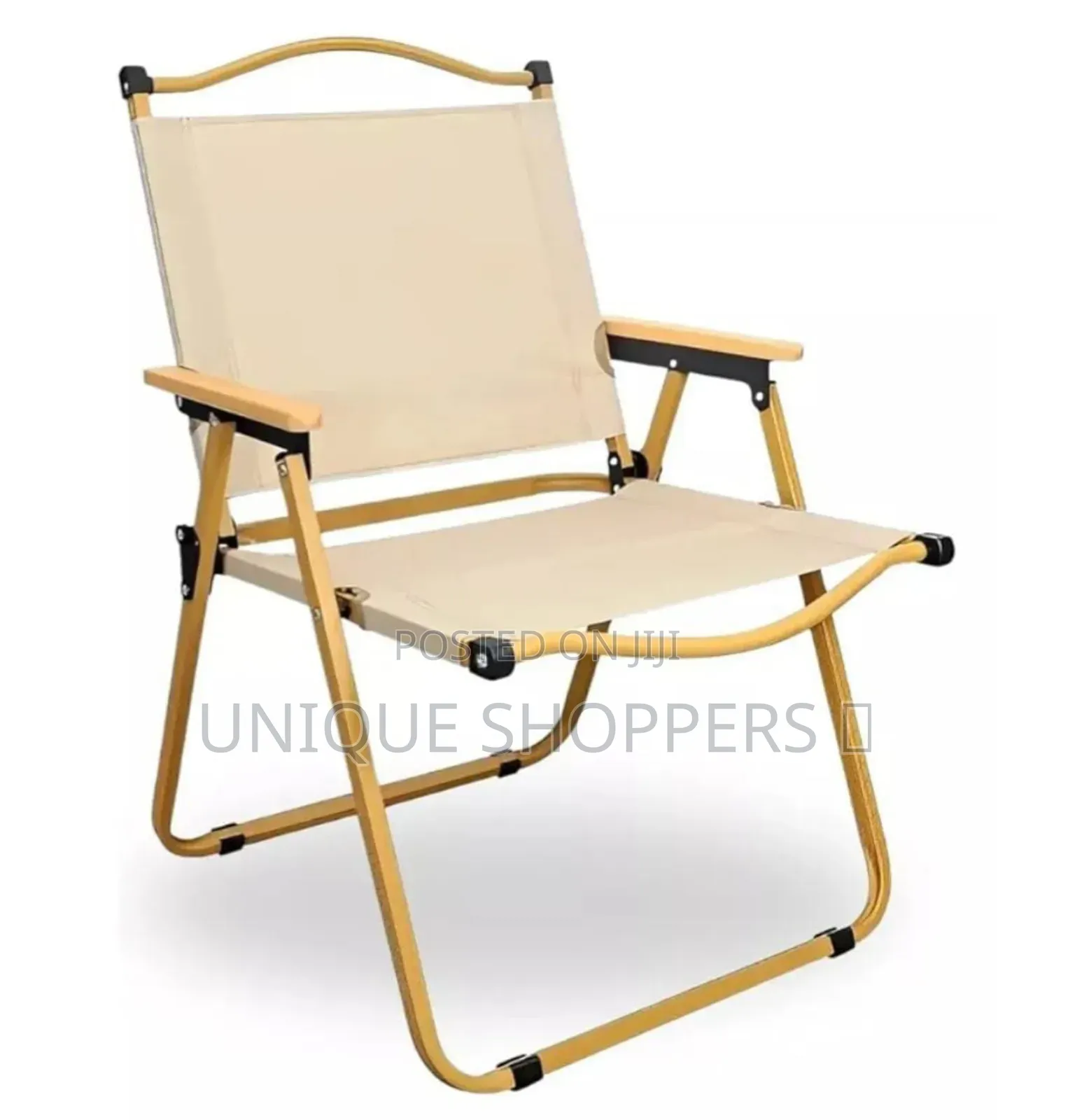 Quality Garden Art Folding Portable Metal Campingchair Withwooden Arm