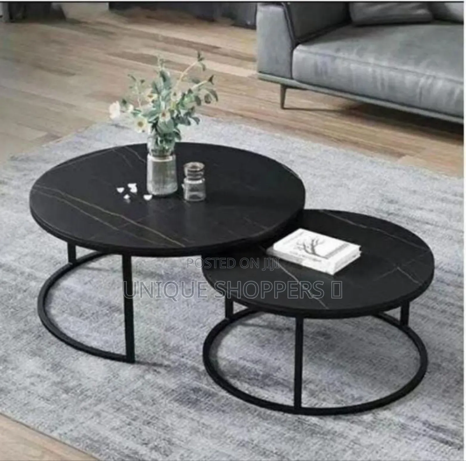 Home Marble Table With Black Base Coffee Table