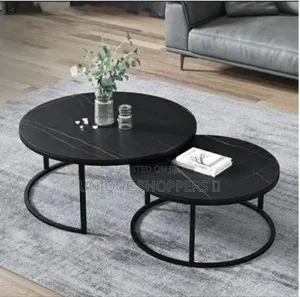Home Marble Table With Black Base Coffee Table