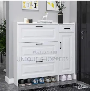 White Modern Ultra Thin Shoe Storage Cabinet