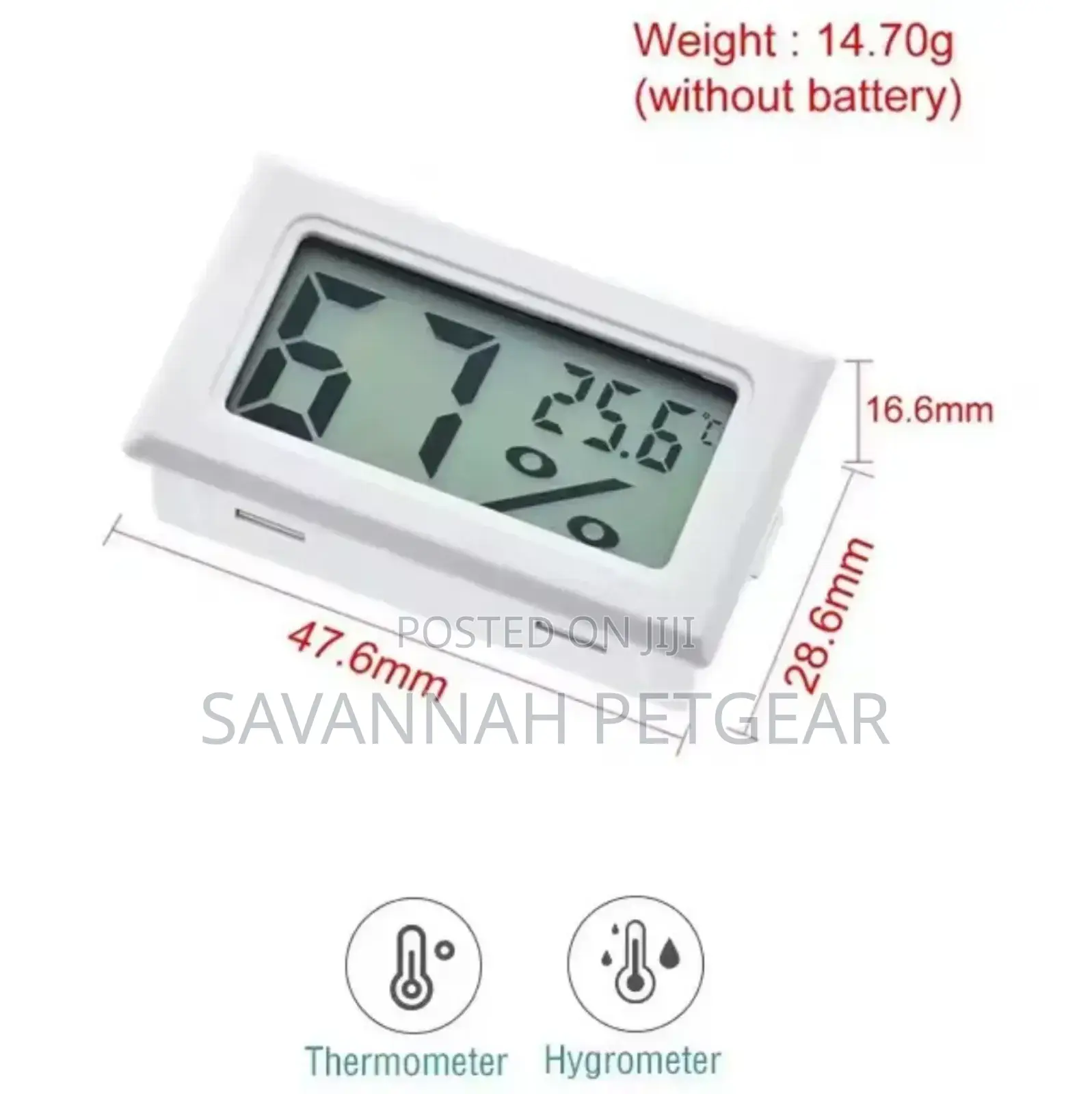 Digital Hygrometer Thermometer (Lcd Display) for Greenhouse, Incubator