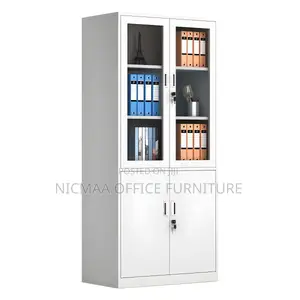 Dual Section With Glass Lockable Doors Cabinet
