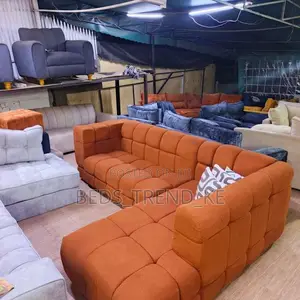 Bubble-Inspired Brown 6 Seater L Seat