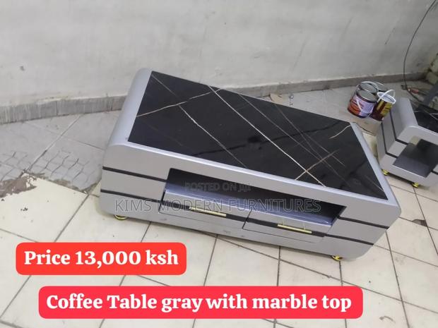 Coffee Table Gray With Black Accents - main view