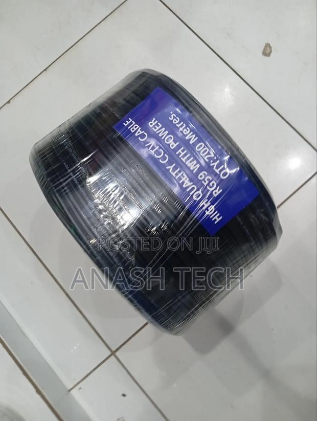 CCTV Rg59 Coaxial Cable With Power 200m Reel- Black