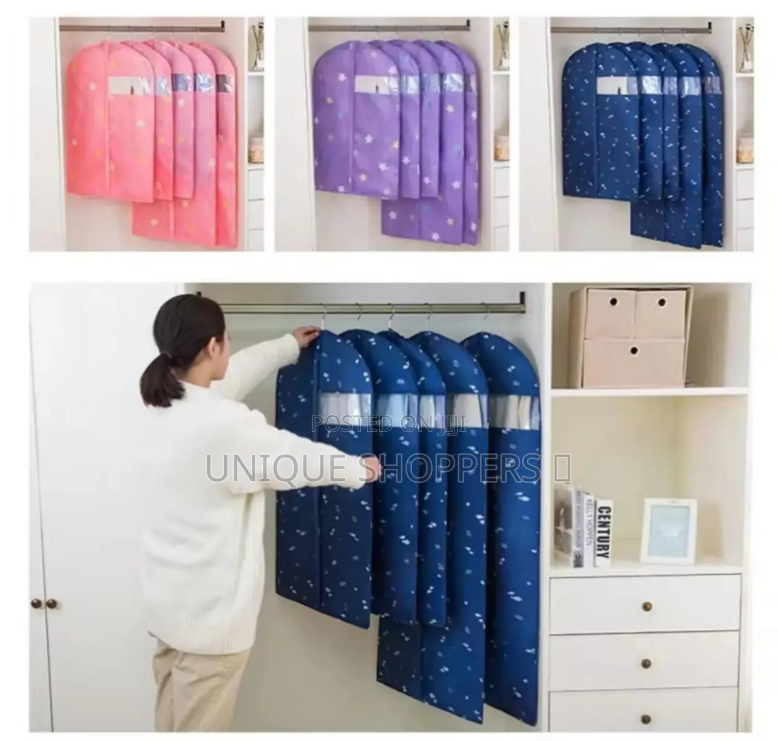 5pcs Reusable Garment Organizer Storage Bags Fabric Garment Cover