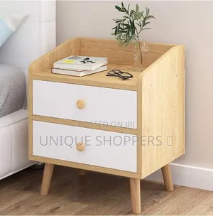 Nightstand End Table With 2 Drawer and Open Storage Shelf Nightst