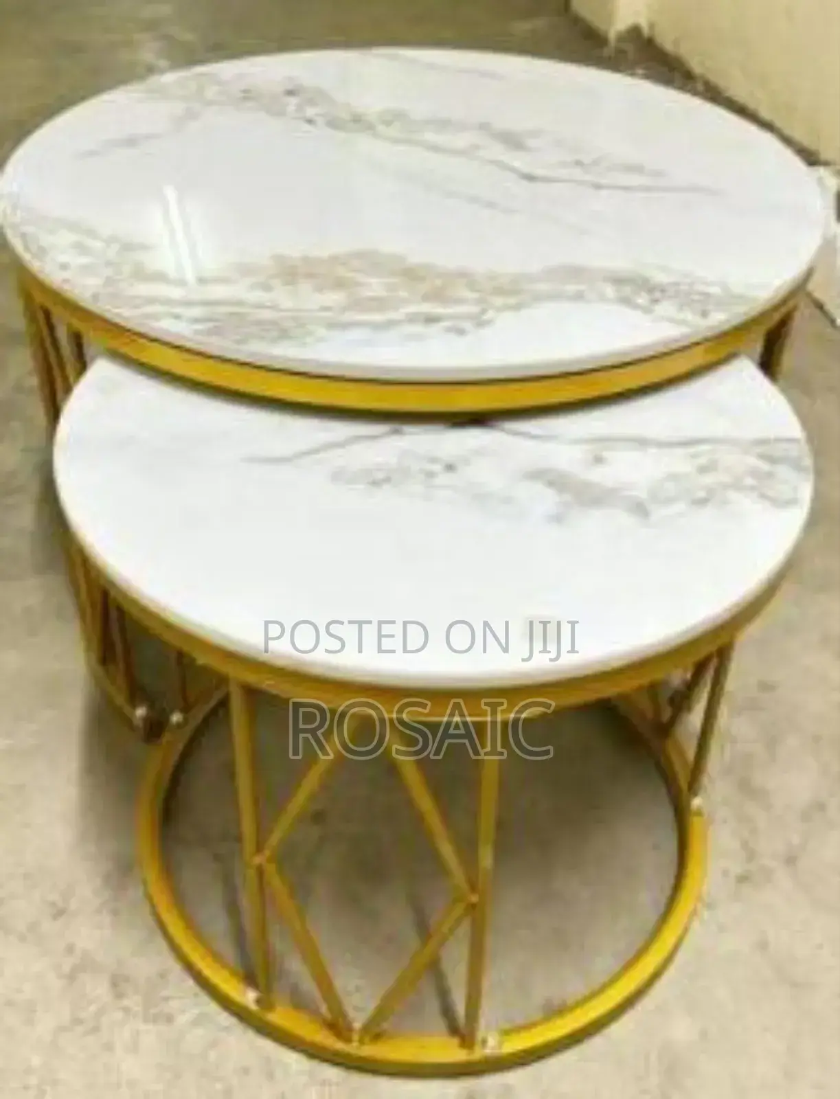Modern Luxury 2in1 Pure  Marble Nesting Tables