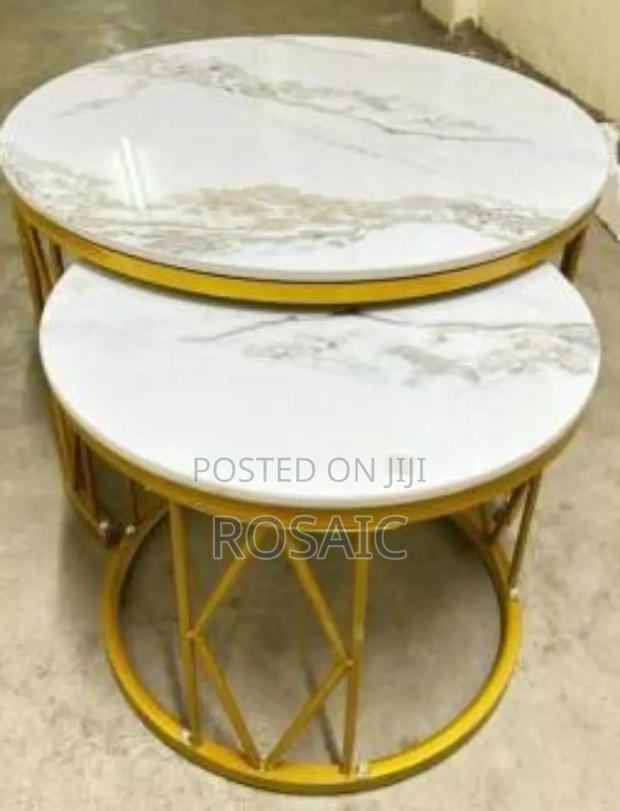 Modern Luxury 2in1 Pure Marble Nesting Tables - main view