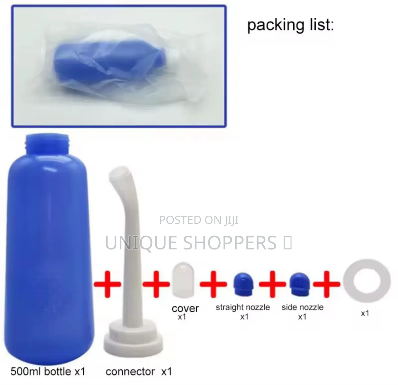 2 Way 500ml Portable Travel Handheld Bidet Sprayer Bottle Nozzle Toile