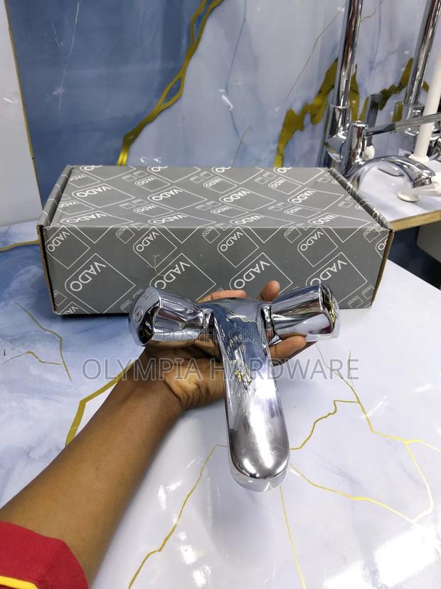 Vado Basin Mixer (Double Handle) Silver
