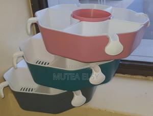 Pink Green 360°Rotating Octagonal Fruit Drainer Baskets - thumbnail 2