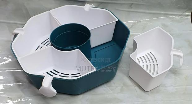 Pink Green 360°Rotating Octagonal Fruit Drainer Baskets - thumbnail 3