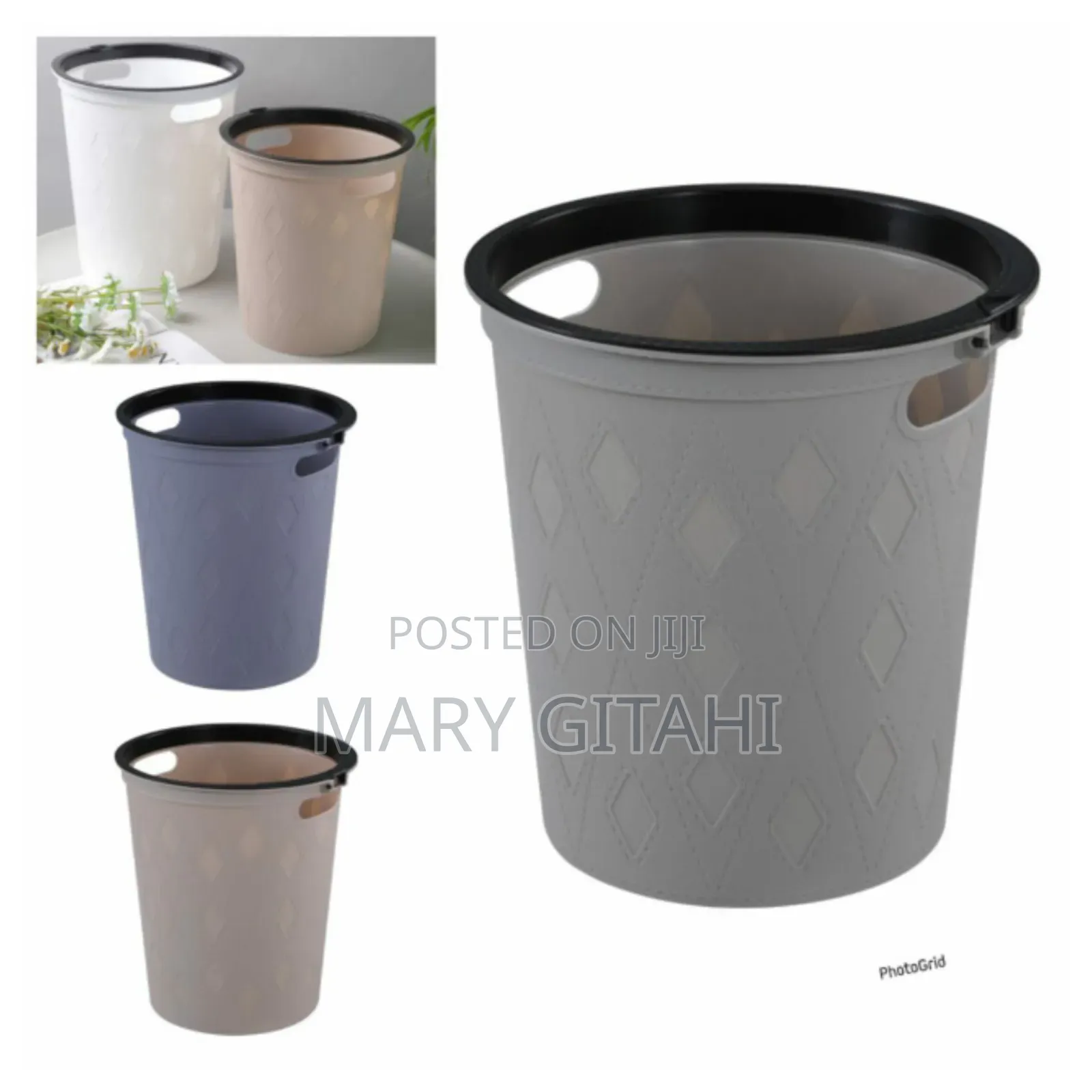 Round Faux Material Dustbin